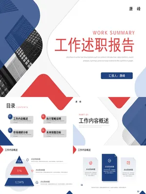 SZ0002班组长述职报告PPT管理简约版