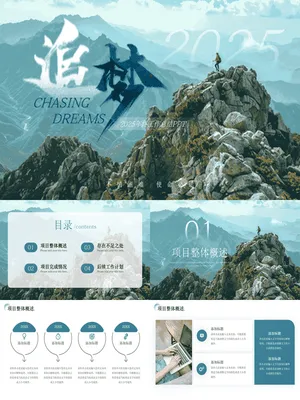 ZT0033山顶背影追梦风企业年终总结