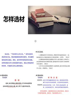 怎样选材PPT课件3