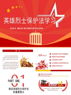 英雄烈士保护法学习PPT课件模板