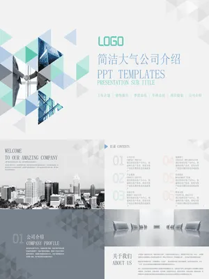 P23636创意三角形公司介绍PPT