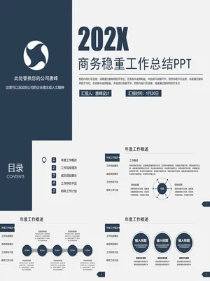 GZ00076年工作总结PPT战略复盘模板