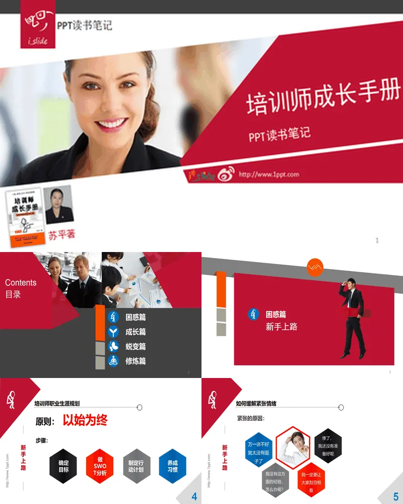优秀作品欣赏：培训师成长手册幻灯片下载